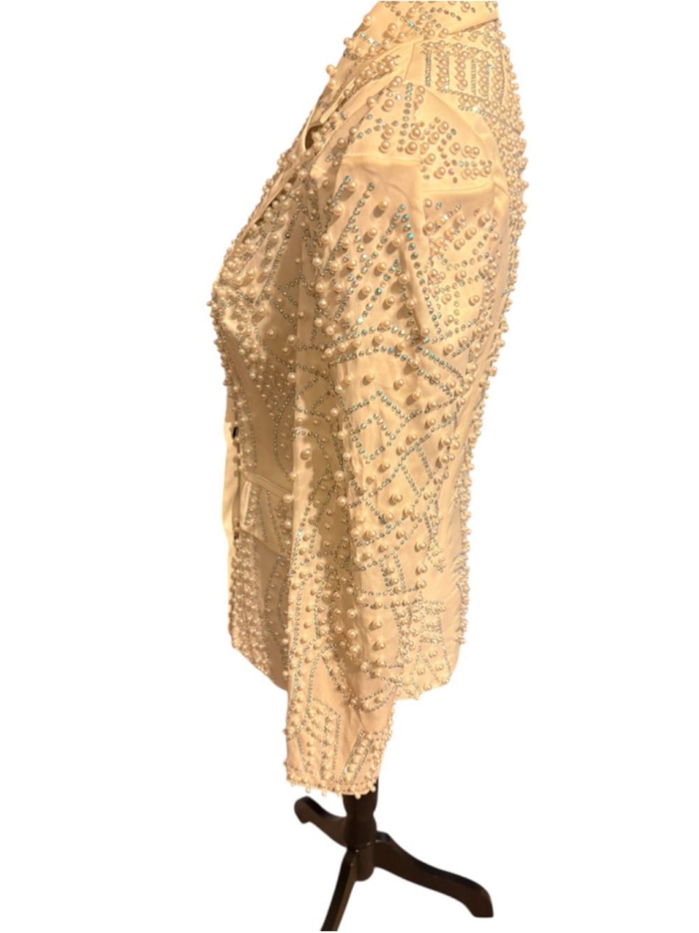 ALL THAT GLITTERS PEARL EMBELLISHED BLAZER SIZE M - Picture 13 of 17
